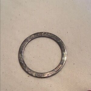 Sterling Silver Flat Bangle Ring - Silver